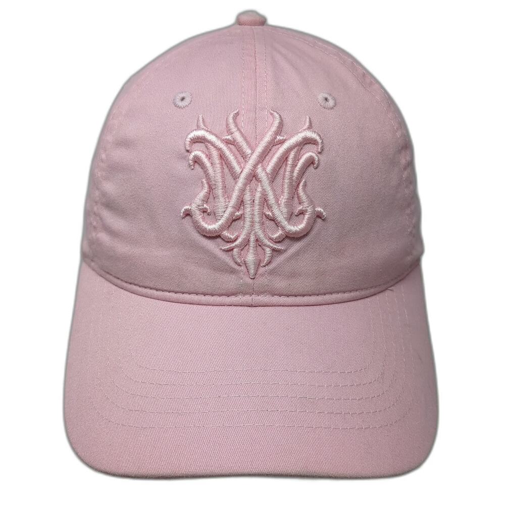 Matchitt Baseball Cap Pink One Size Monogram Embroidery Adjustable Cotton Hat